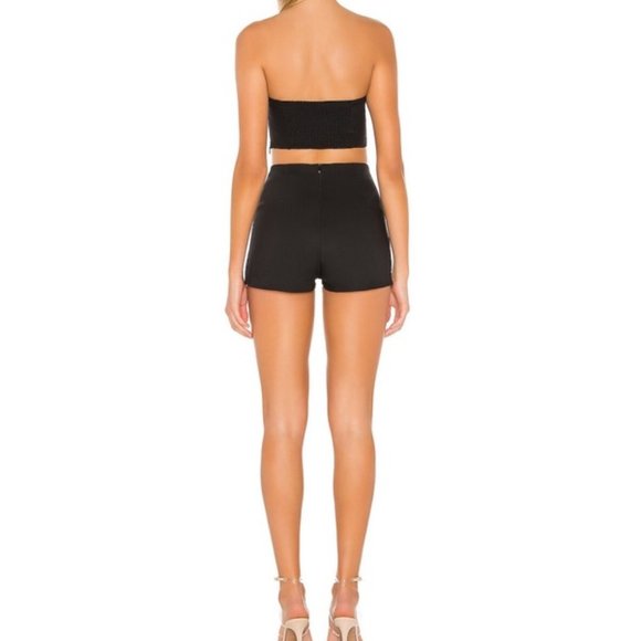 Superdown Amara Strapless Tube Top & Short Set Black - Size Small - Picture 2 of 6